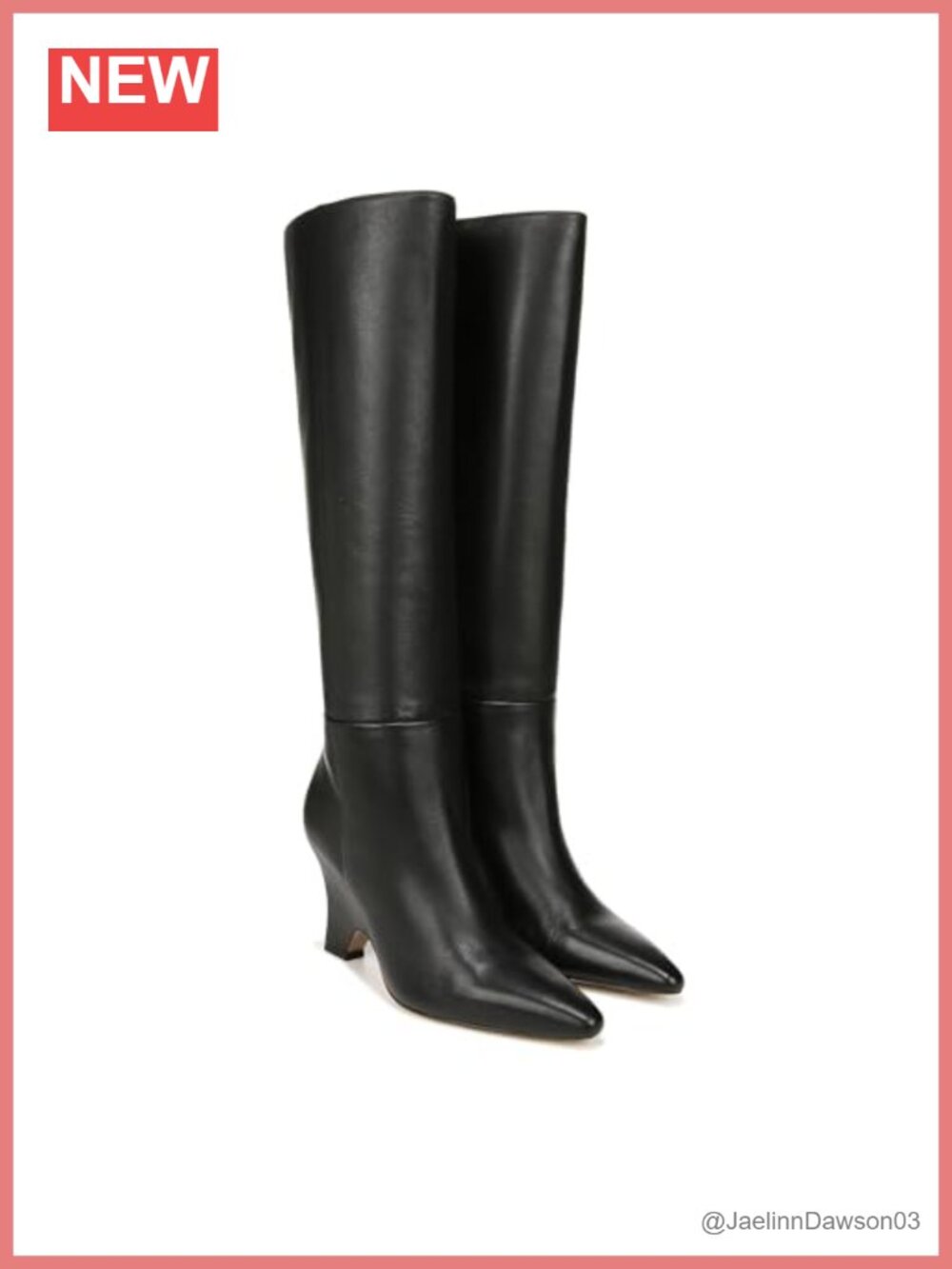 Sam Edelman Vance Knee-High Boot Snip Toe Flare Heel Zip